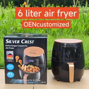 silver crest 6l extra large capacity air fryer (2400w) – lcd touch control