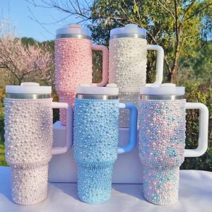 luxury rhinestone water tumbler – 40oz glitter edition